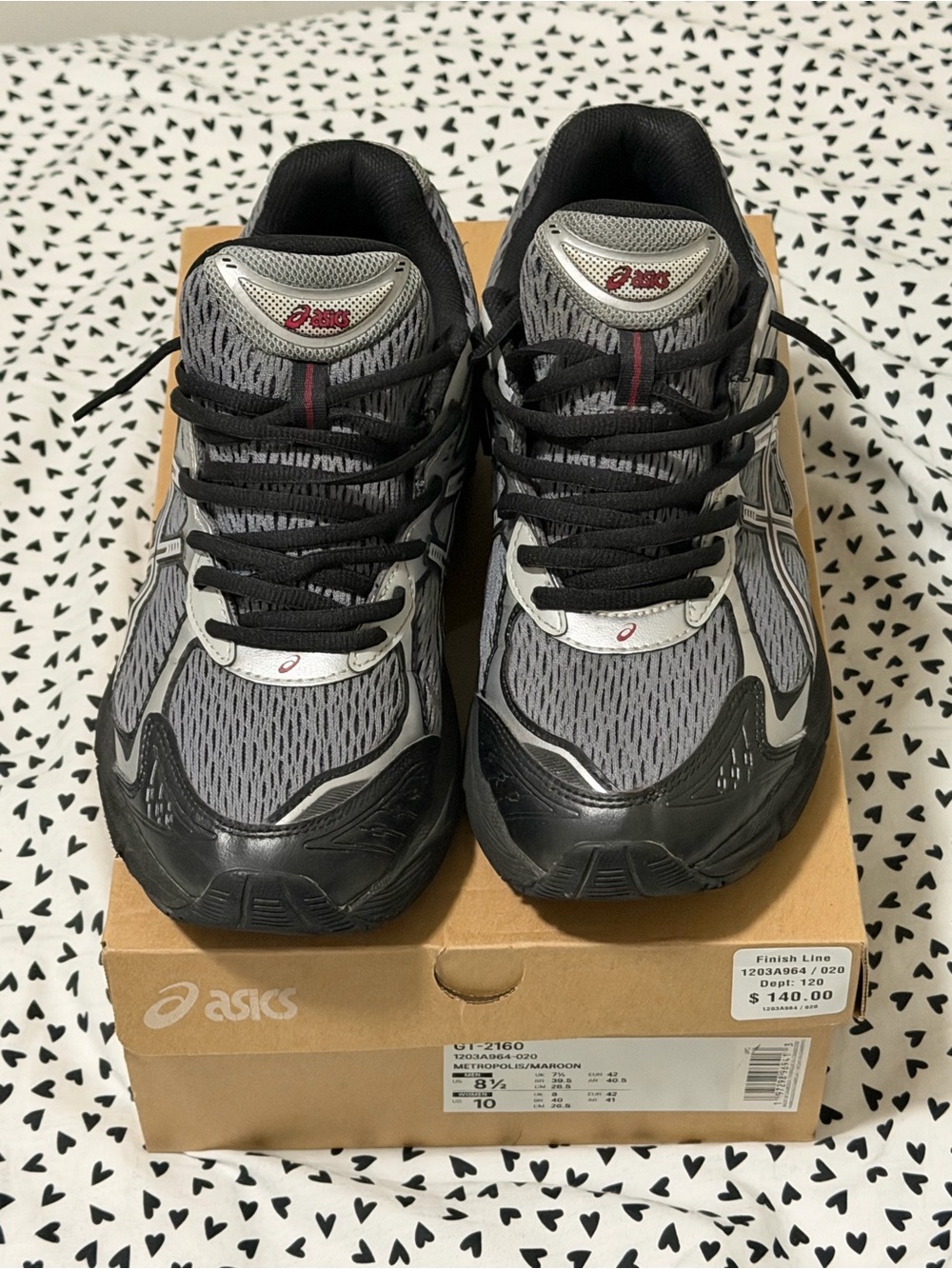 ASICS Gray and Black Men's Athletic Running Shoes